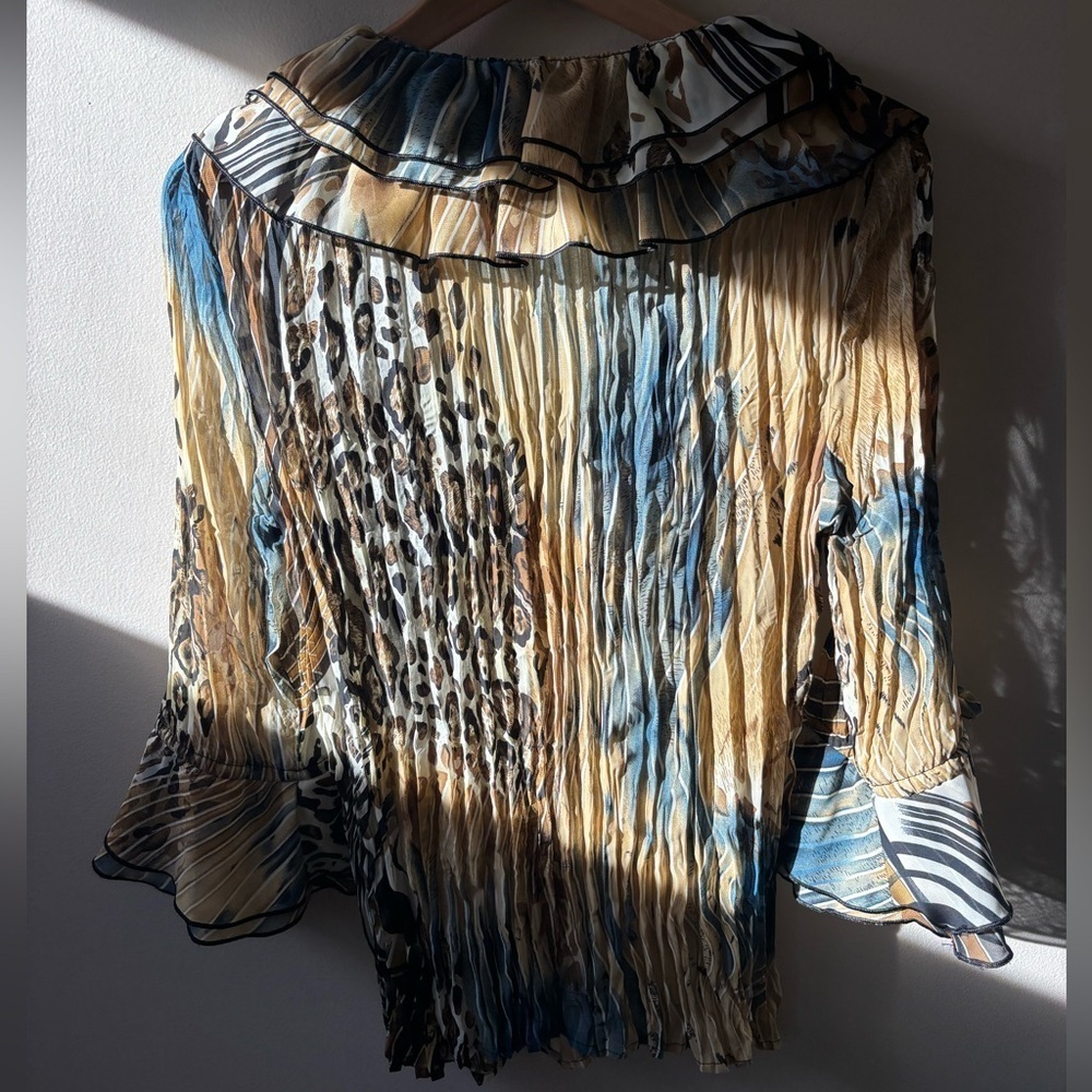 Jaipur Multicolor Animal Print Ruffle Blouse - Picture 5 of 8